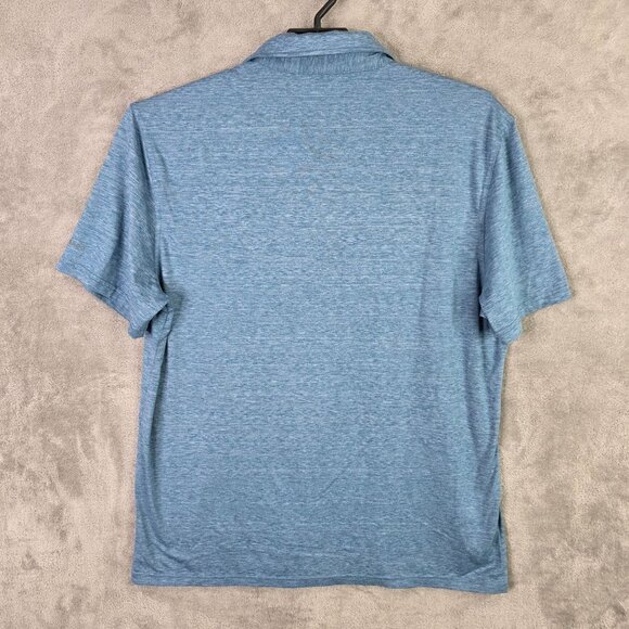 Mens G.H. Bass & Co. Heather Blue Polo Shirt Short Sleeve Polyester Stretch L - Picture 4 of 8